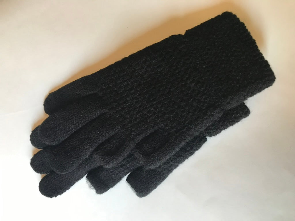 Two Finger Gloves - Two Pair Black