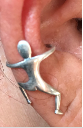 Ear Cuff - Climbing Man Ear Cuff in Sterling Silver or Gold Vermeil