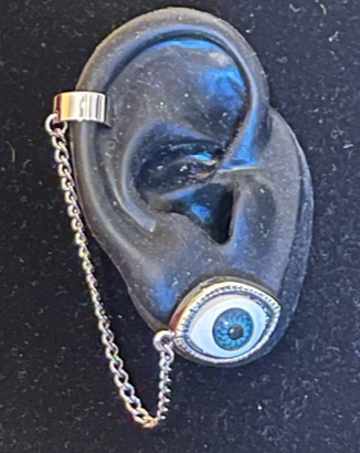 Eye ball draping  Ear Cuff in Silver or Gold