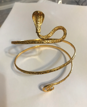 Bracelet - Gold Snake Arm Band Silver or Gold