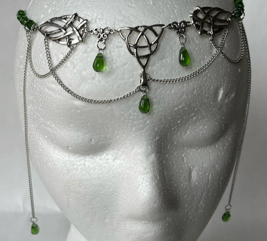 Tiara - Celtic Tiara in Silver colors in Blue, Green, Red or Purple