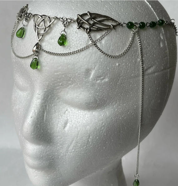 Tiara - Celtic Tiara in Silver colors in Blue, Green, Red or Purple