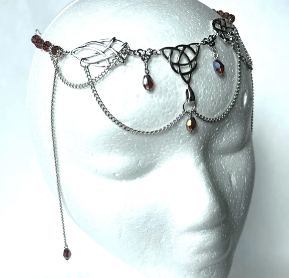 Tiara - Celtic Tiara in Silver colors in Blue, Green, Red or Purple