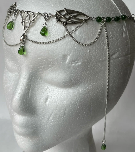 Tiara - Celtic Tiara in Silver colors in Blue, Green, Red or Purple