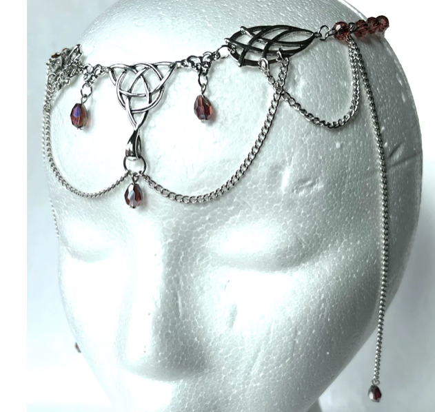 Tiara - Celtic Tiara in Silver colors in Blue, Green, Red or Purple