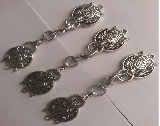 Cloak Clasp - Flat Wolf Cloak Clasp Set of 3 available in silver or gold.