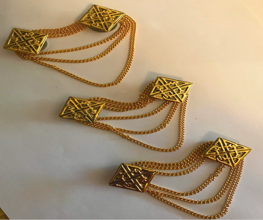 Cloak Clasp - Celtic Cloak Clasp Set of 3 in Gold or Silver