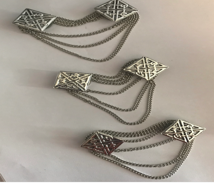 Cloak Clasp - Celtic Cloak Clasp Set of 3 in Gold or Silver