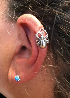 Ear Cuff - Spider Cuff  in Silver