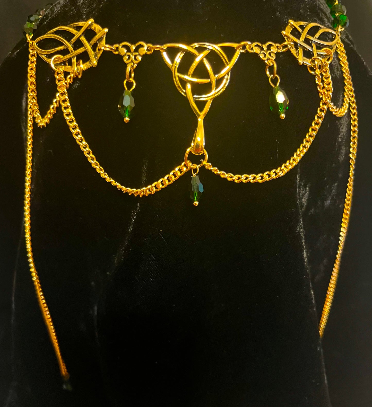 Tiara - Celtic Tiara in Gold  with Stone options of Blue, Red, Green or Purple